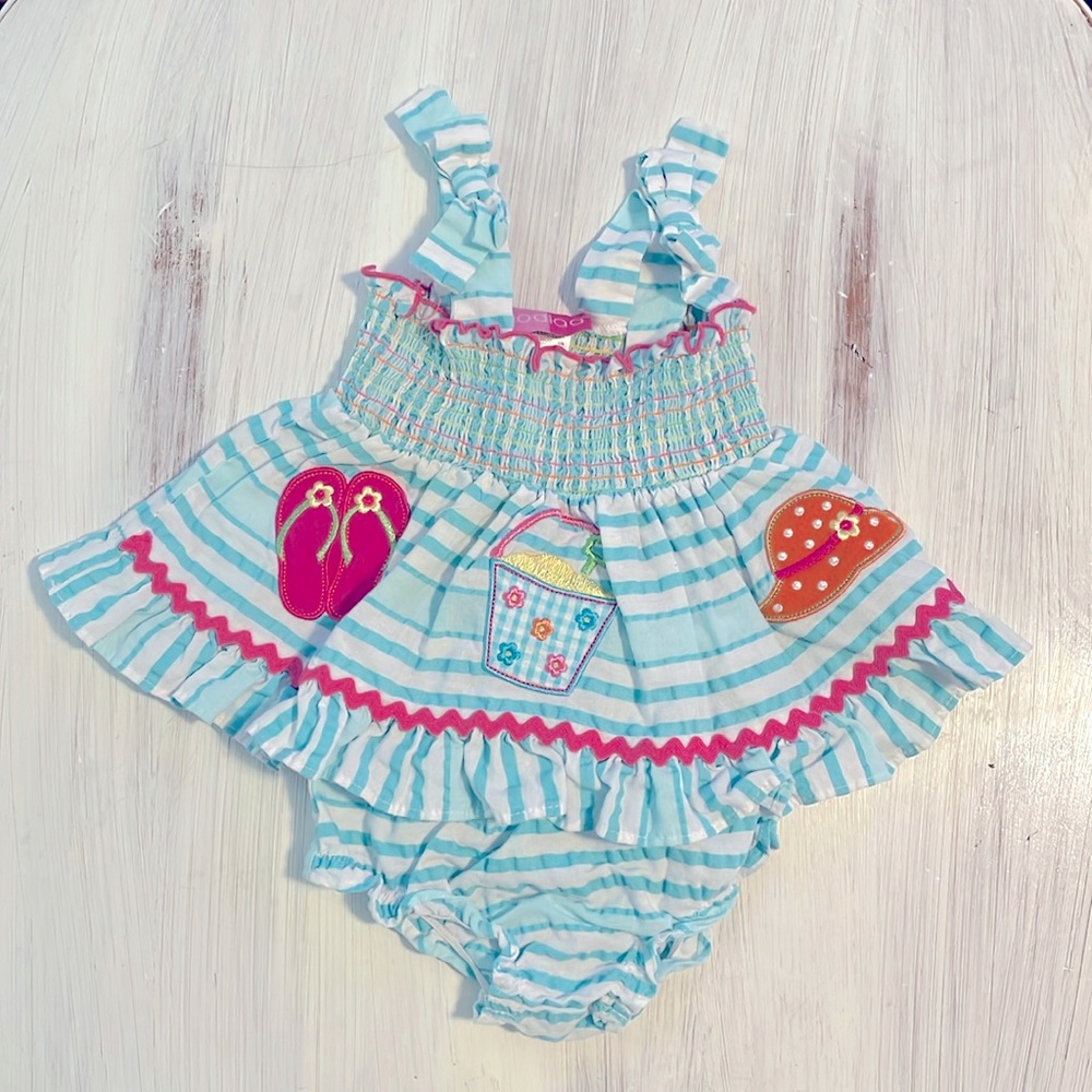 Smocked Beach Diaper Set